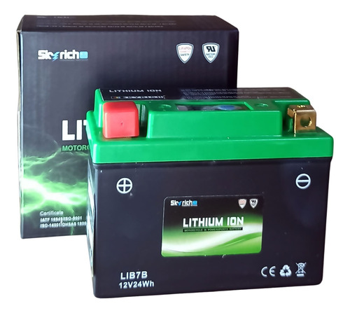 Bateria Skyrich Lítio  Lib7b  120a Cca Yb12al-a2 Yb12al-a