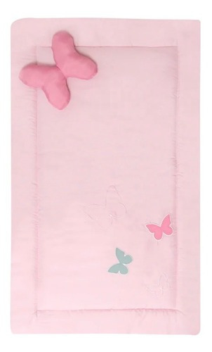 Juego De Edredon Para Cuna Viajera Mini Cuna Mariposas 106x82cm