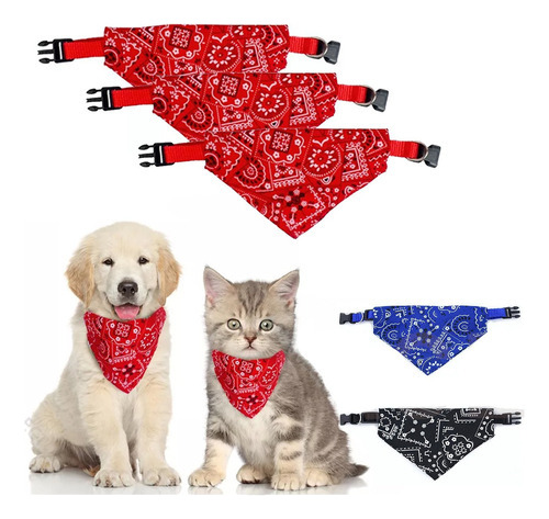 3pcs Collar Para Perro Gato Pañuelo Paliacate Varios Tamaños