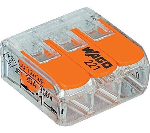 Wago 221413 Levernuts 3 Conectores Compactos De Conductor 10