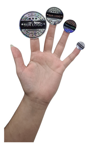 1000 Etiquetas Holográficas Personalizadas Com Sua Logo 3x3