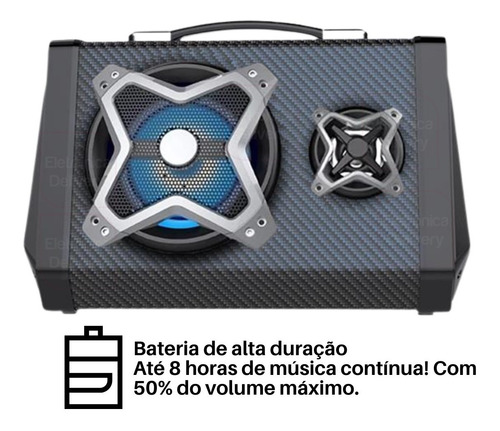 Imagem 4 de 7 de Caixa De Som Multiuso Bt/usb/fm/aux/sd/mic/led 120w Sp314