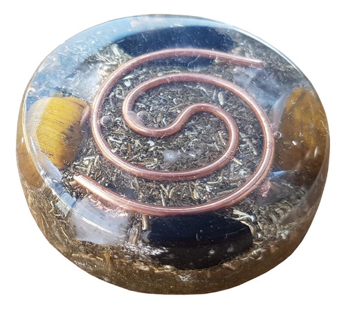 Orgonite De Bolso Com Olho De Tigre Com Turmalina Negra