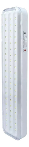 Lampara De Emergencia Recargable Extra Plana 60 Leds Blanca Color Blanco