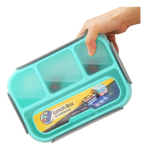 Lancheira Bento Com 4 Compartimentos, Recipiente Para Molho