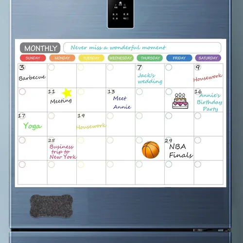 Calendario Magnetico Planeador Mensual Borrable Con Marcador