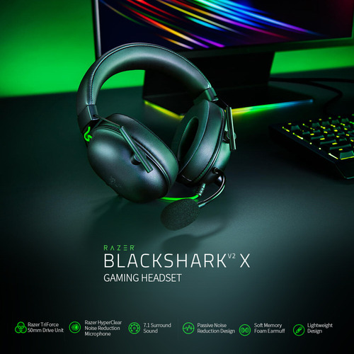 Hefu Razer Blackshark V2 X Fones De Ouvido Para Jogos Com