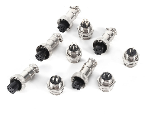 Juego De 10 Conectores Gx12 De 5 Pines Y 12 Mm De Conector D