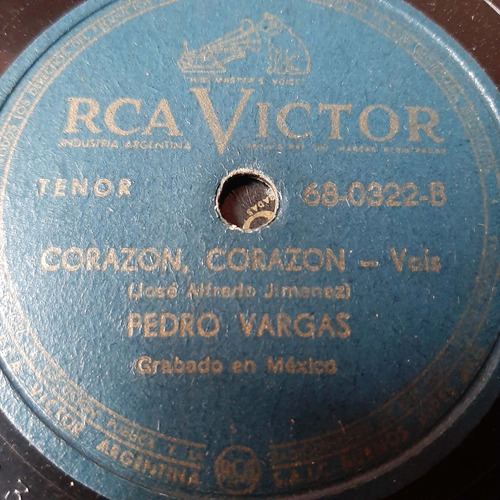 Pasta Pedro Vargas Grabado Mexico Rca Victor C185