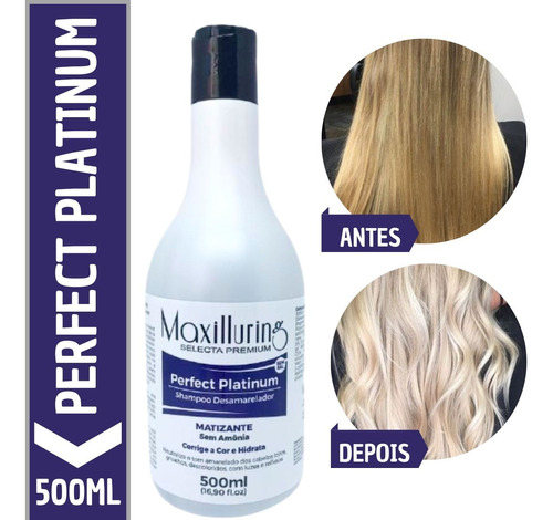 Shampoo Desamarelador Matizante Maxilluring 500ml + Brinde