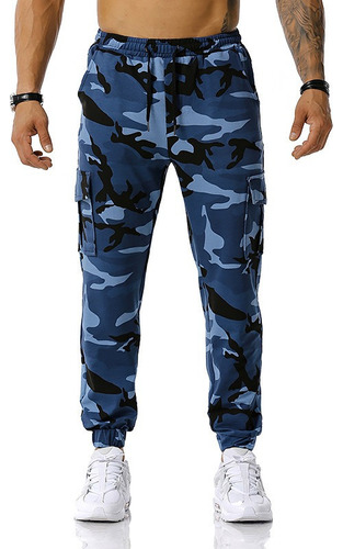 Camuflaje Militar Jogger Pantalones Hombre Algodón Puro Homb