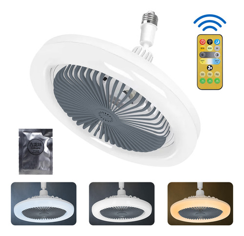 Ventilador De Techo Con Luz Led De 10 Pulgadas Para Aromaterapia Slim Company Conector E27 Ajustable 120v 30w 350 Rpm 5 Aspas 3 Velocidades Con Control Remoto 3 Intensidades Color Gris