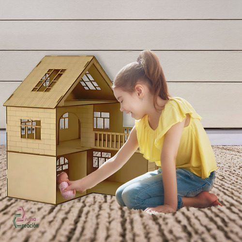 Casa De Muñecas Divina Creación 2 Mdf 3 Pisos