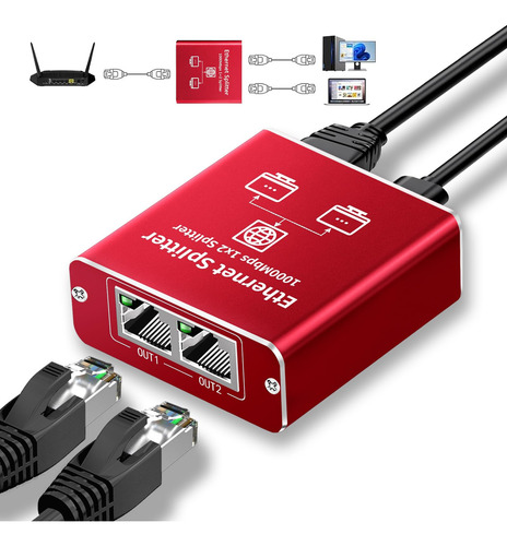 Pack De Divisores Ethernet 1 A 2 1000 Mbps Para Red Gigabit