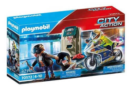 Playmobil Pack Moto Policia Persecución Ladron 70572