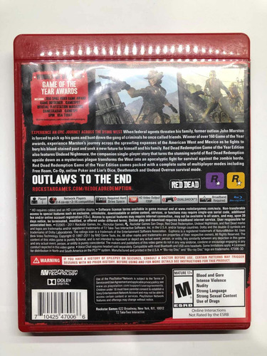Red Dead Redemption Game Of Year Edition Ps3 (Usado)