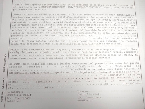 Ad Astra Contrato Alquiler Temporario Oficio 50 Hojas 7562s