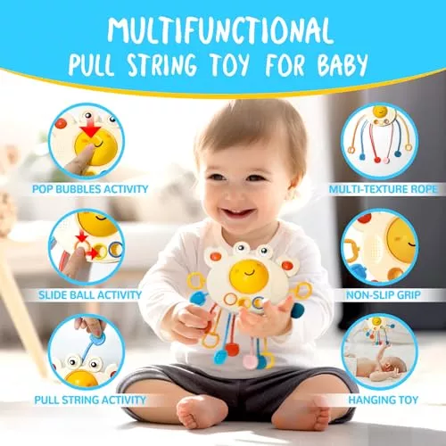 Juguetes Montessori Con Cuerda Para Bebés De 0 A 6 Meses, Juguetes  Sensoriales Para Bebés De 6 A 12 Meses, Pelotas De Juguete Para Bebés,  Juguetes Infantiles De Viaje Para Niños Pequeños