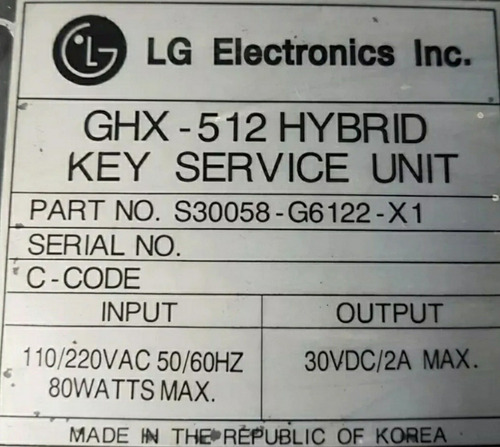 Central Telefonica Goldstar Ghx-512 Sin Funcionar Fuente Ok (Usado)