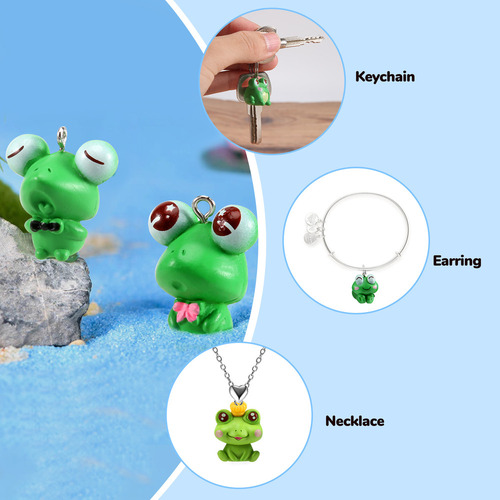 48 Colgantes Con Forma De Rana Para Hacer Joyas A Granel, Bo