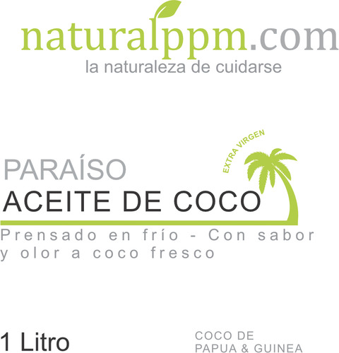 Aceite De Coco Extra Virgen Orgánico Prensada Al Frío 1 Lt