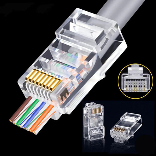 Conector Rede Ez-rj45 Vazado Exbom 100 Unidades Nf