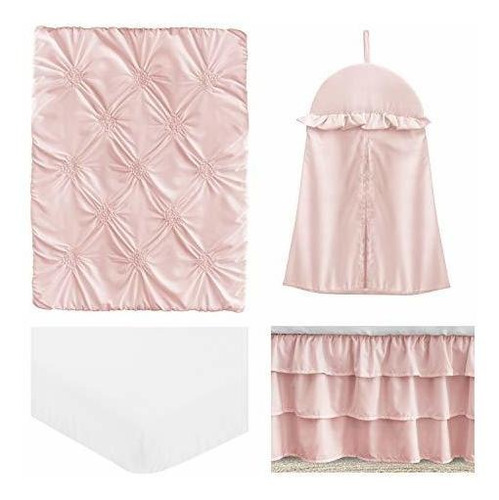 Color Sólido Blush Rosa Shabby Chic Harper Bebé Niña Cuna