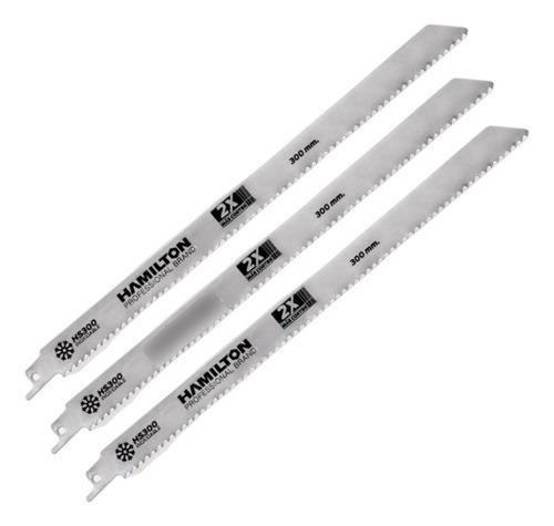 Set Hojas X3 P/ Sierra Sable 12 300mm Hamilton Hueso Carne