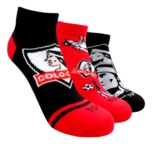 Calcetines Cortos Algodón Niños Colo-colo Pack 3 C2 Top