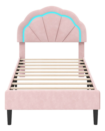 Base De Cama Rosa Con Luz Led Gpl Individual