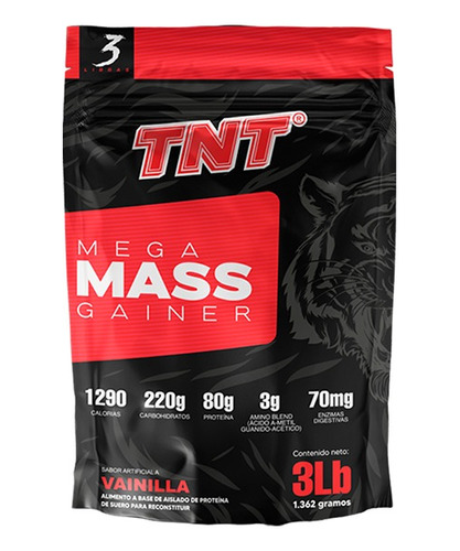 Tnt Mega Mass Gainer 3 Lb - L a $10556