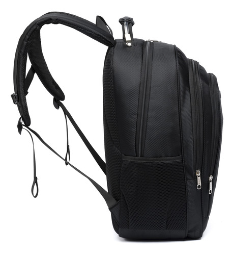 Mochila Escritório Notebook Faculdade Reforçada Cor Preto Desenho Do Tecido Lisa