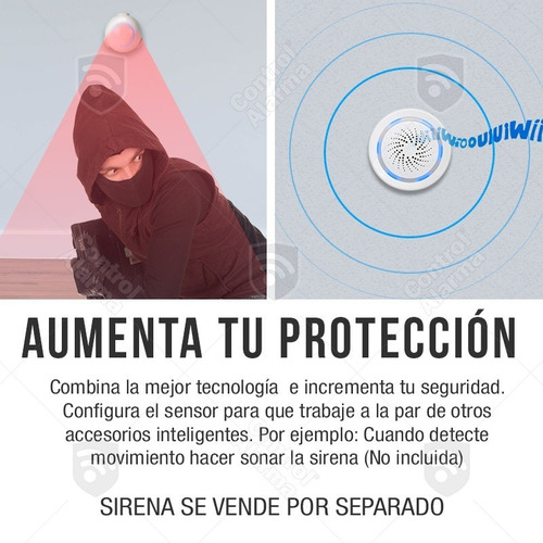Wifi 3 En Uno Alarma Sirena Inteligente Temperatura Humedad Alexa Google Alerta Seguridad Via App Celular Negocio Casa
