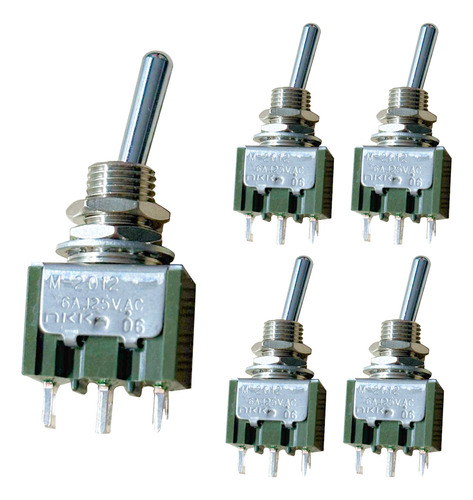 5 Pzas Swich Interruptor Cola De Rata Nkk 2012 125vac 6 Amp