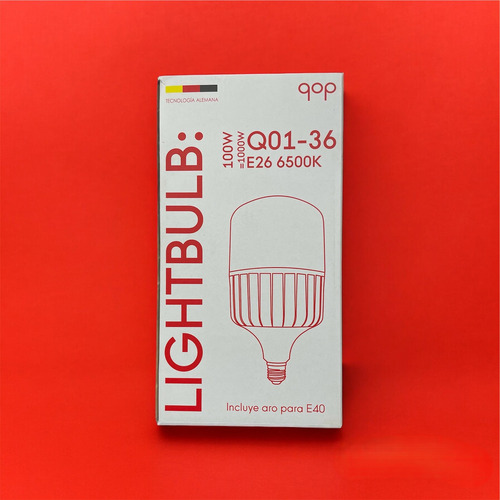 Qop Foco Led E26 100w Con Aro E40 1pz Luz Blanco Frío
