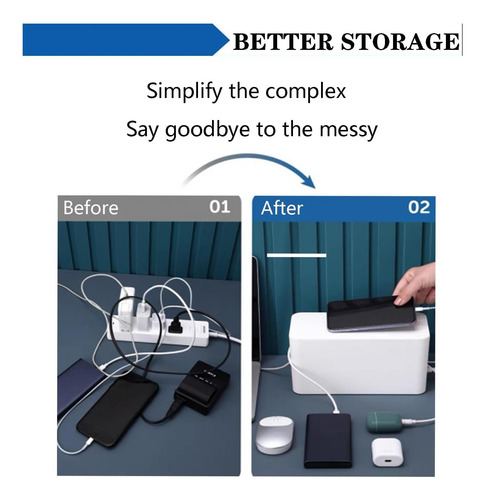 Caja De Gestión De Cables Lummily Fuente De Alimentación De