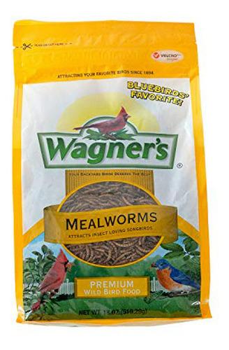 Wagner's 58005 Mealworms Wild Bird Food, 18-ounce Bag