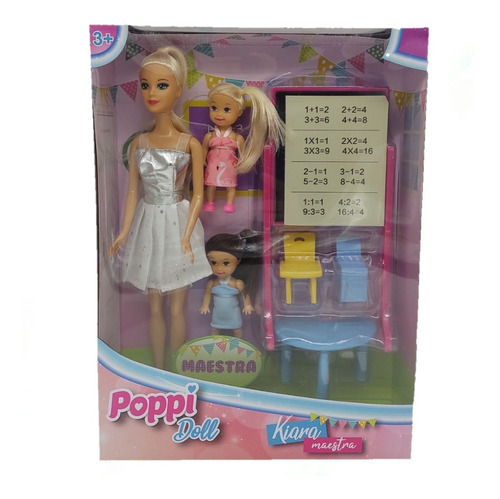 Muñeca Kiara Maestra Jardinera Nenas + Accesorios Poppi Doll