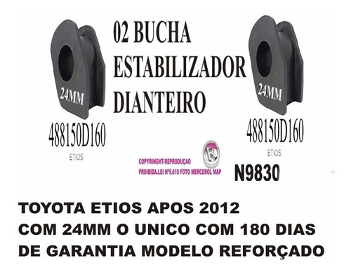 Par Bucha Da Barra Estabilizadora Diant Toyota Etios 2013...