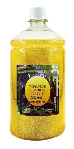 Imagem 2 de 4 de Sabonete Líquido Com Glitter Ouro 1l Full