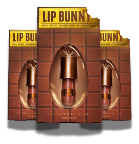 Fran By Franciny Ehlke Lip Gloss Bunny Chocolate Pascoa Marrom