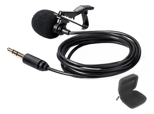 Micrófono Boya BY-LM4 Pro Lapela para cámara réflex digital y celular, negro, con funda
