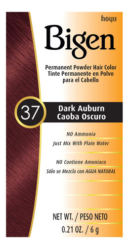 #37 Dark Auburn Bigen - Polvo Permanente - Paquete De 12