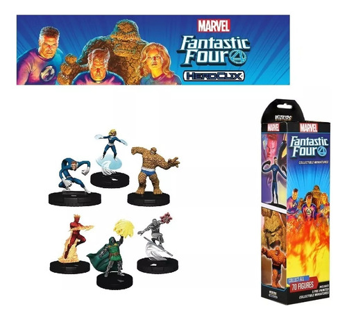 Pack 5 Figuras Heroclix 4 Fantasticos Fantastic Four Marvel