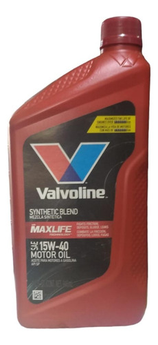 Aceite Semi Sintetico Valvoline 15w-40 Maxlife