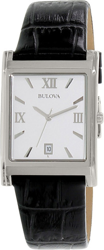 Reloj Bulova Para Hombre 96b107 Con Correa De Cuero Negro