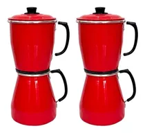 Comprar Kit 2 Cafeteiras Vermelha Alumínio Econômica Italiana 1,4l