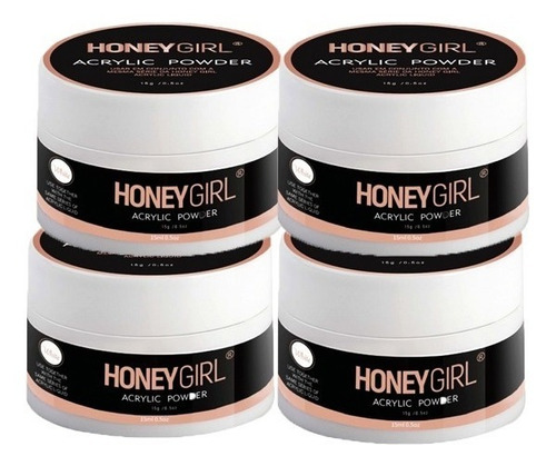 Pack X 4: Polvo Acrílico Para Uñas Honey Girl De 15g