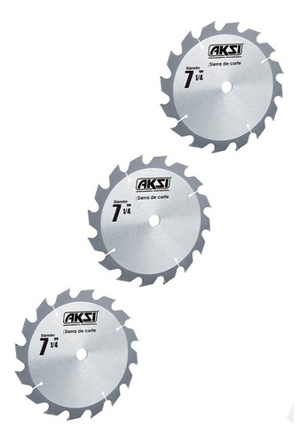 Sierra Circular Aksi Madera 7 1/4 16dientes Centro5/8 3pack