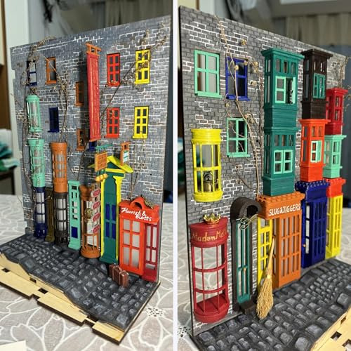 Madera Diagon Alley Book Nook Kit Bookend Stand Bookshelf In